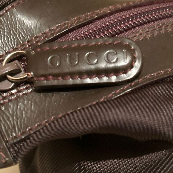 Gucci Leather Shoulder Bag With Bamboo Strap Brown Iconic Y2K Tropical Luxury - Picture 6 of 14